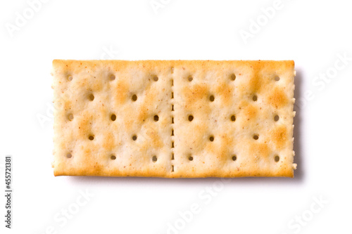 top view cracker isolated on white background
