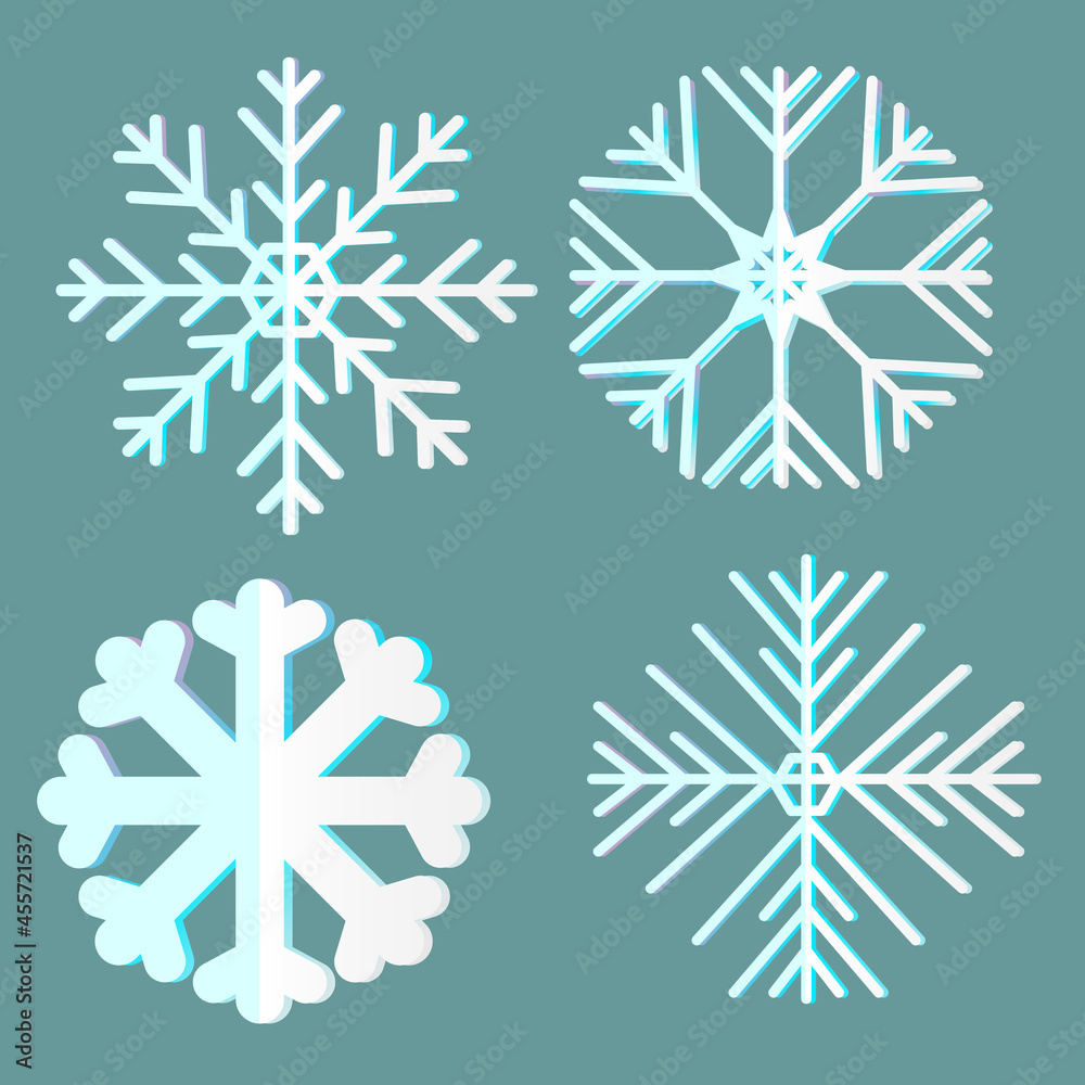 Snowflake set. New Year. Winter. Christmas.