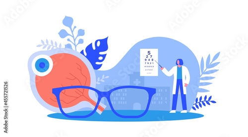 Eye sight doctor glasses vision test isolated
