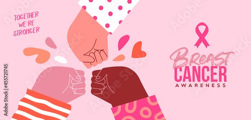 Breast Cancer month pink woman friend fist bump