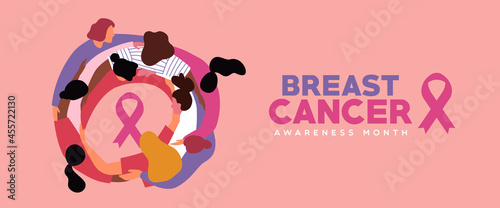 Breast Cancer awareness girl friend team hug card