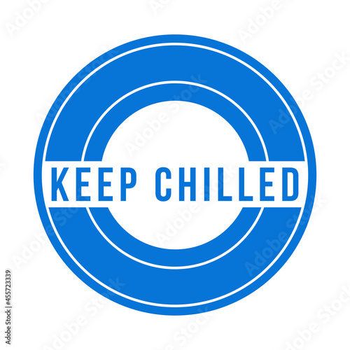 Keep chilled. Food and drinks package label, storage instruction vector design