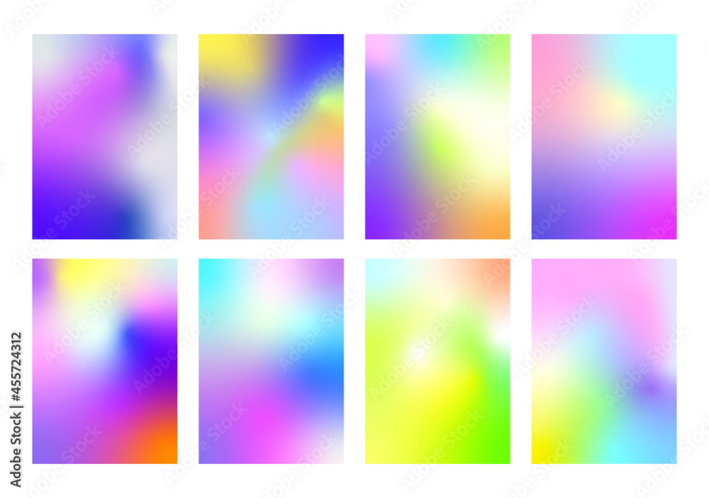 Abstract fluid liquid pastel colors composition backgrounds set