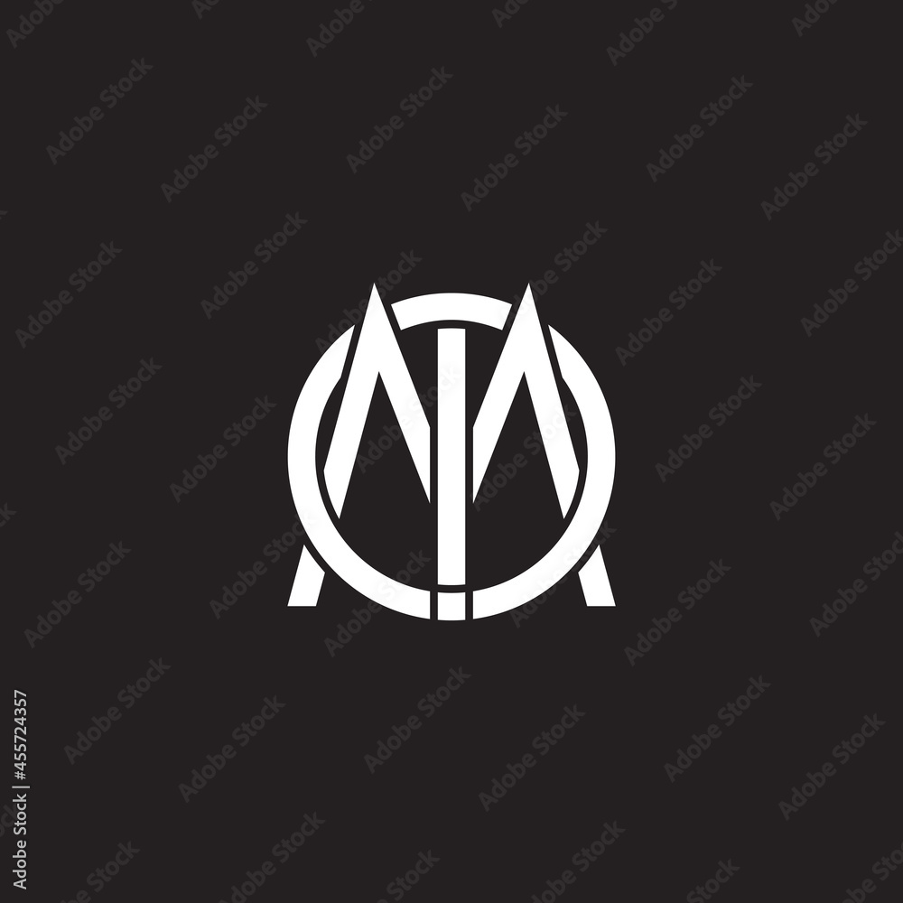 letter om simple overlapping linear logo vector letter om simple overlapping linear logo vector