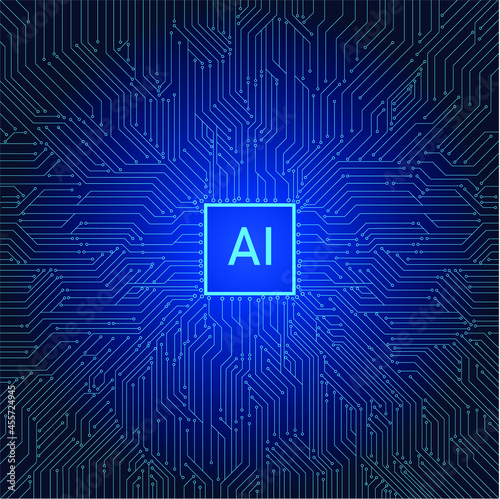 blue technology background with circuit diagram social media post