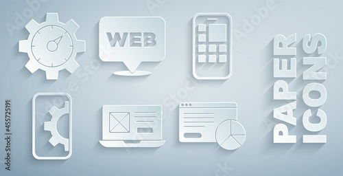 Set UI or UX design, Mobile Apps, Web development, Website statistic, and graphic and icon. Vector