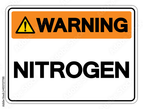 Warning Nitrogen Symbol Sign,Vector Illustration, Isolate On White Background Label. EPS10