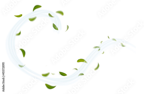 Green Floating Leaves Flying Leaves Green Leaf Dancing, Air Purifier Atmosphere Simple Main Picture photo