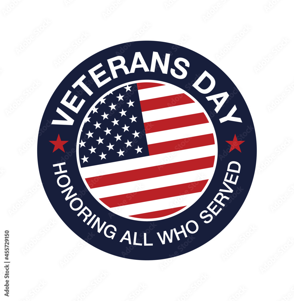 November 11. Vector illustration of American veterans day, with flag. National day. USA
November 11. Vector illustration of American veterans day, with flag. National day. USA