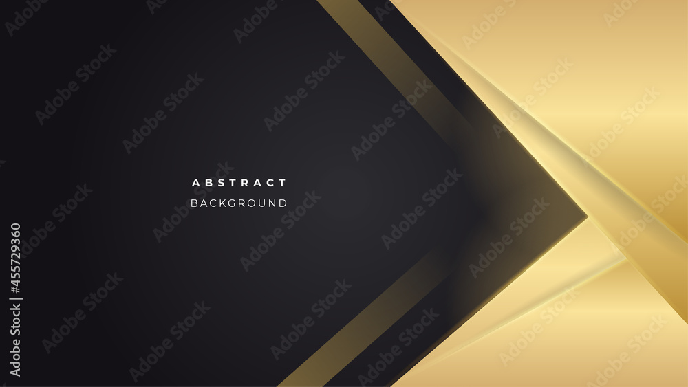 Modern abstract black background with gold element composition Modern abstract black background with gold element composition