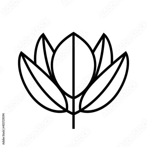 black outline leaves vector icon
