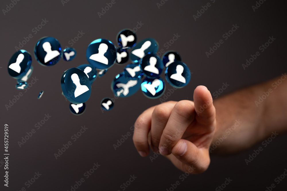 communication and abstract social network connection concept