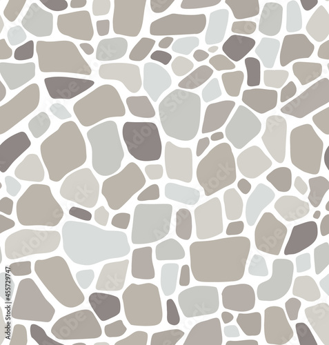 Seamless pattern gray  stone floor texture stonewall background Vector illustrat Fototapet