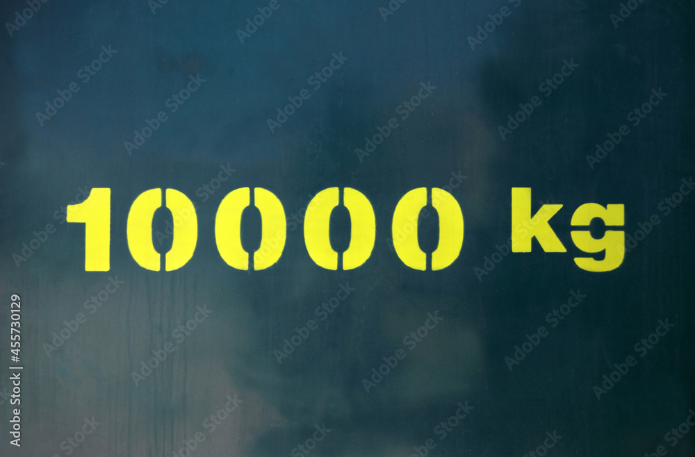 Load capacity 10000 kg. Industrial background. Load capacity 10000 kg. Industrial background.