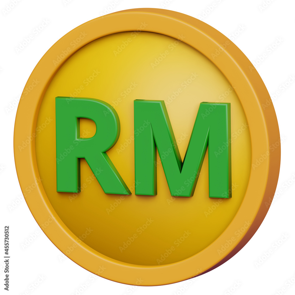 Ringgit 3D coin. Money currency 3D coin illustration Ringgit 3D coin. Money currency 3D coin illustration