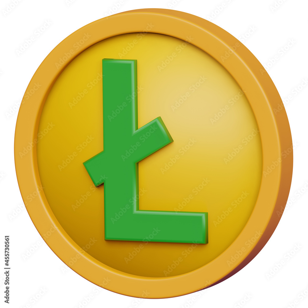 Obraz premium 3D coin litecoin. Crypto currency 3D coin illustration