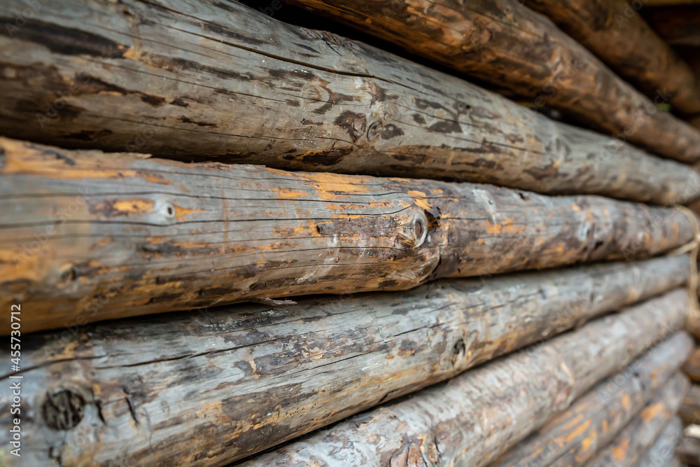 log wall wooden surface old log house