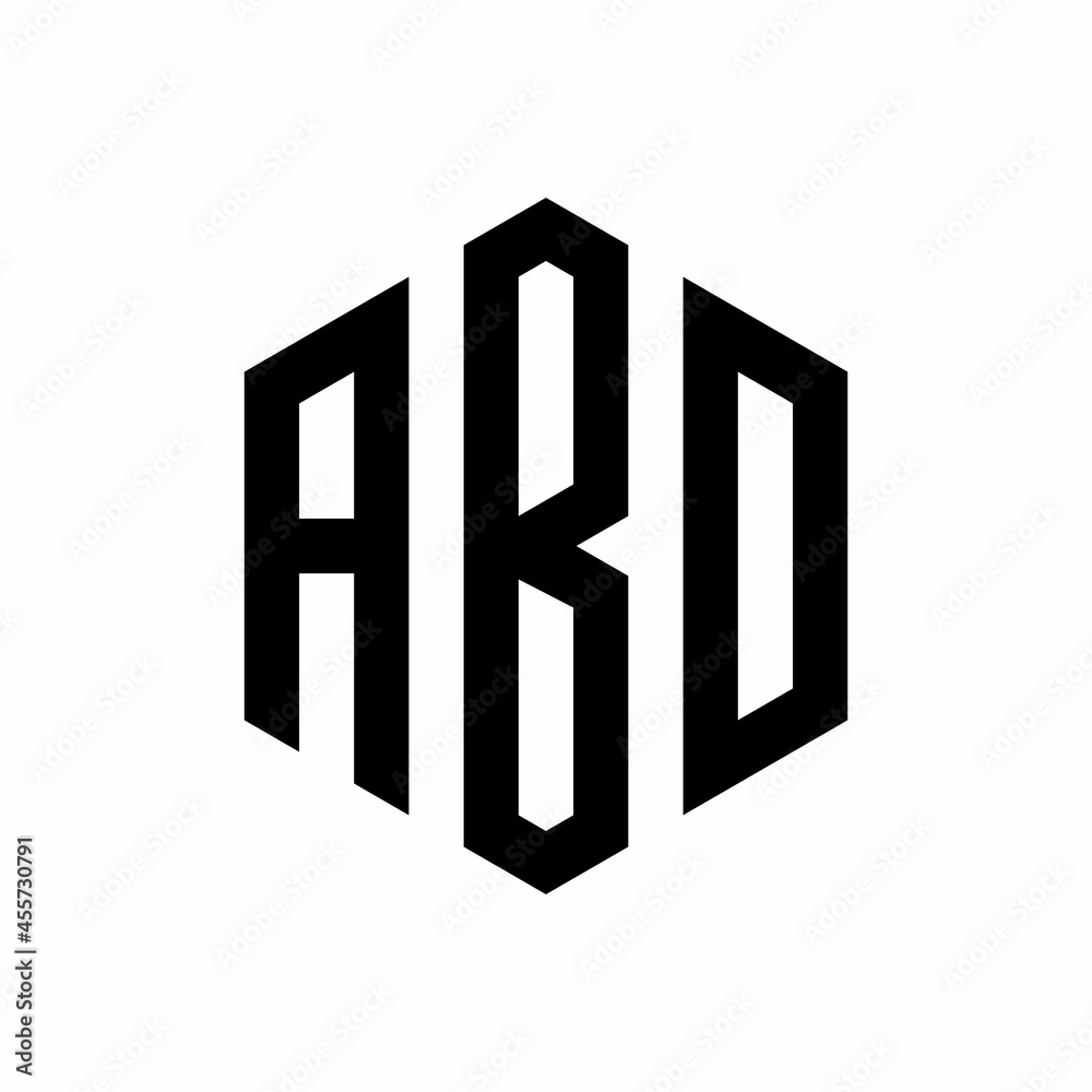 Initial three letter ABD logo hexagon Initial three letter ABD logo hexagon