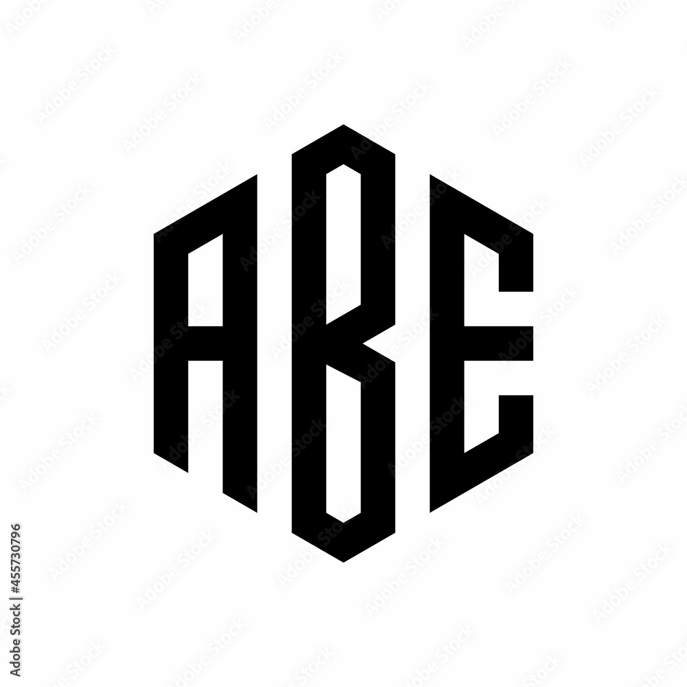 Initial three letter ABE logo hexagon Initial three letter ABE logo hexagon