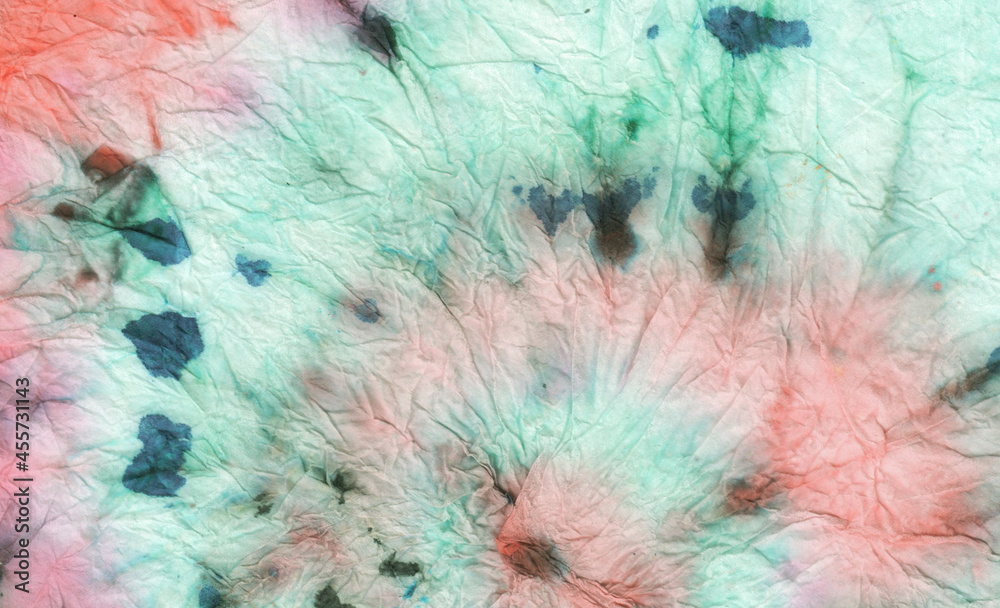 Fototapeta Gray Watercolor Batik Repeat. Dyed Print Shirt