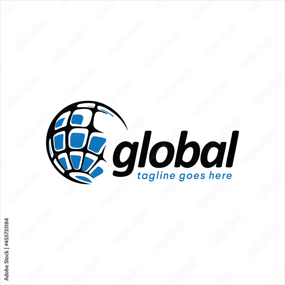 Global Company Business Logo Symbol Stock Vector illustration. Globe logo design for international business of global technology industries Global Company Business Logo Symbol Stock Vector illustration. Globe logo design for international business of global technology industries