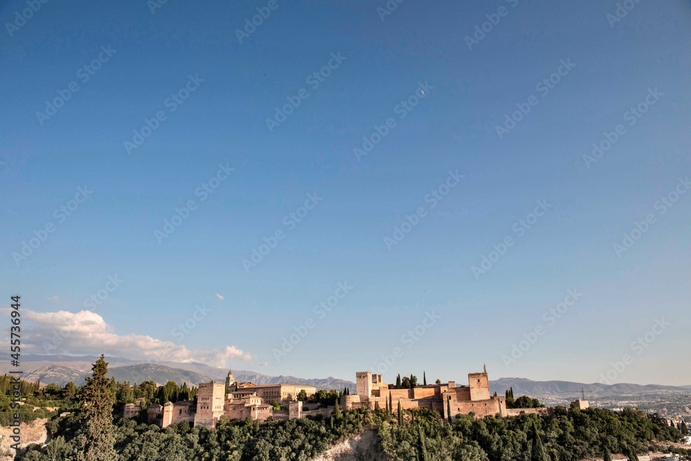 Panoramic view of the Alhambra. Albayzin, Granada