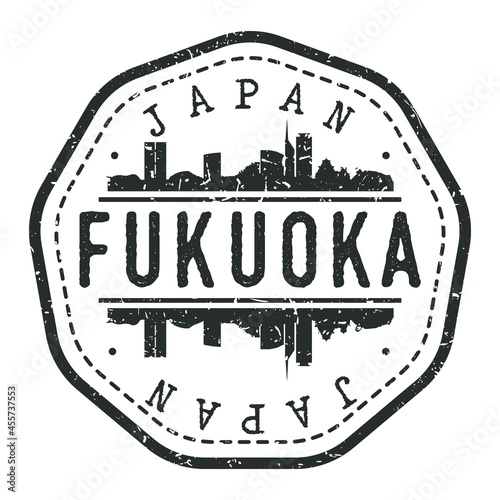 Canvas-taulu Fukuoka, Fujimino, Saitama, Japan Stamp Skyline Postmark