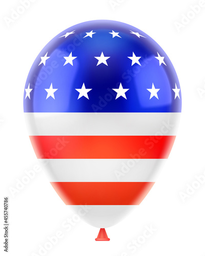 Free Download Helium balloon with the flag of America. USA. American symbol. Independence Day, 4th of July. Uncle Sam. 3D realistic vector illustration, isolated on white background. - GFXLoad