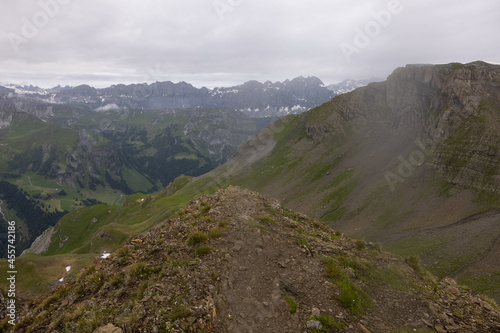 Amazing hiking day in the hearth of Switzerland. Wonderful scenery while climbing the summit and watching over the alps. Epic landscape.