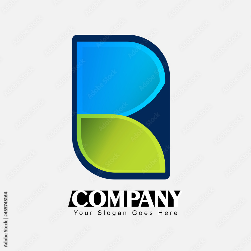 letter B logo with blue and green gradient, company, industry, factory, education, Art & Illustration