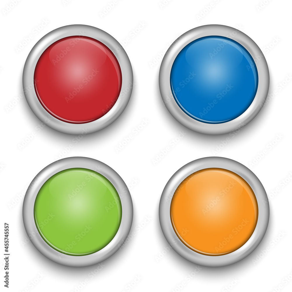 glossy buttons with metallic elements, vector illustration glossy buttons with metallic elements, vector illustration