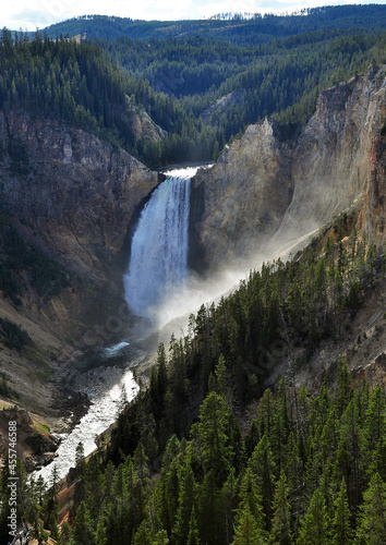 An impressive waterfall on the Yellowstone River in Yellowstone Park.