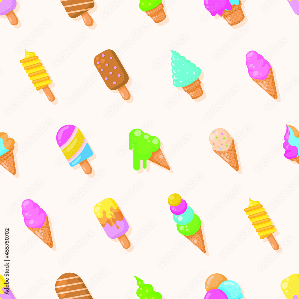 Seamless Pattern Abstract Elements Ice Cream Food Delicious Tasty Vector Design Style Background Illustration Texture For Prints Textiles, Clothing, Gift Wrap, Wallpaper, Pastel Seamless Pattern Abstract Elements Ice Cream Food Delicious Tasty Vector Design Style Background Illustration Texture For Prints Textiles, Clothing, Gift Wrap, Wallpaper, Pastel