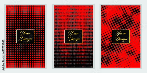 Modern cover design set. Creative Background with dot pattern. Vector Illustration for flyer template, brochure template, book cover, diary cover, restaurant menu