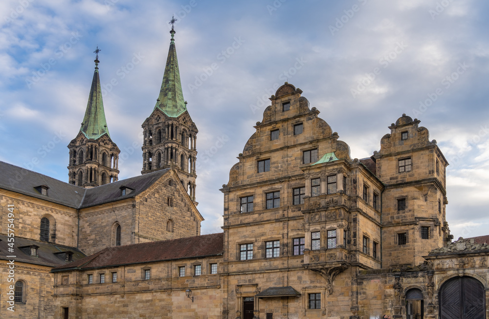 Bamberg Cathedral (Bamberger Dom), in the old city of Bamberg, Upper Franconia, Germany. One of Germany's most beautiful towns and a UNESCO World heritage site