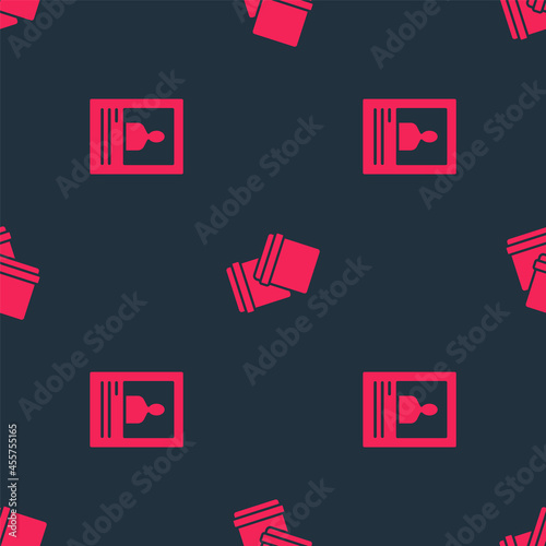 Set Wanted poster and Plastic bag with ziplock on seamless pattern. Vector