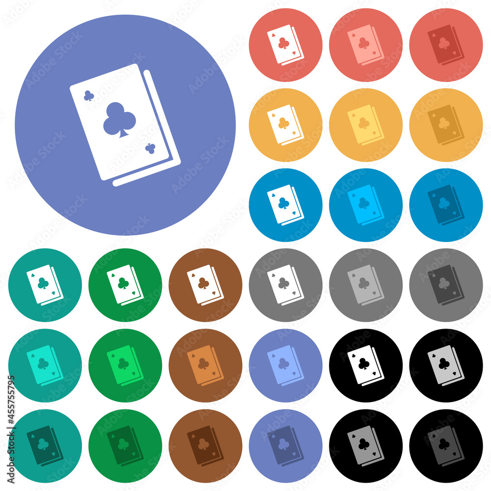 Card game solid round flat multi colored icons Card game solid round flat multi colored icons