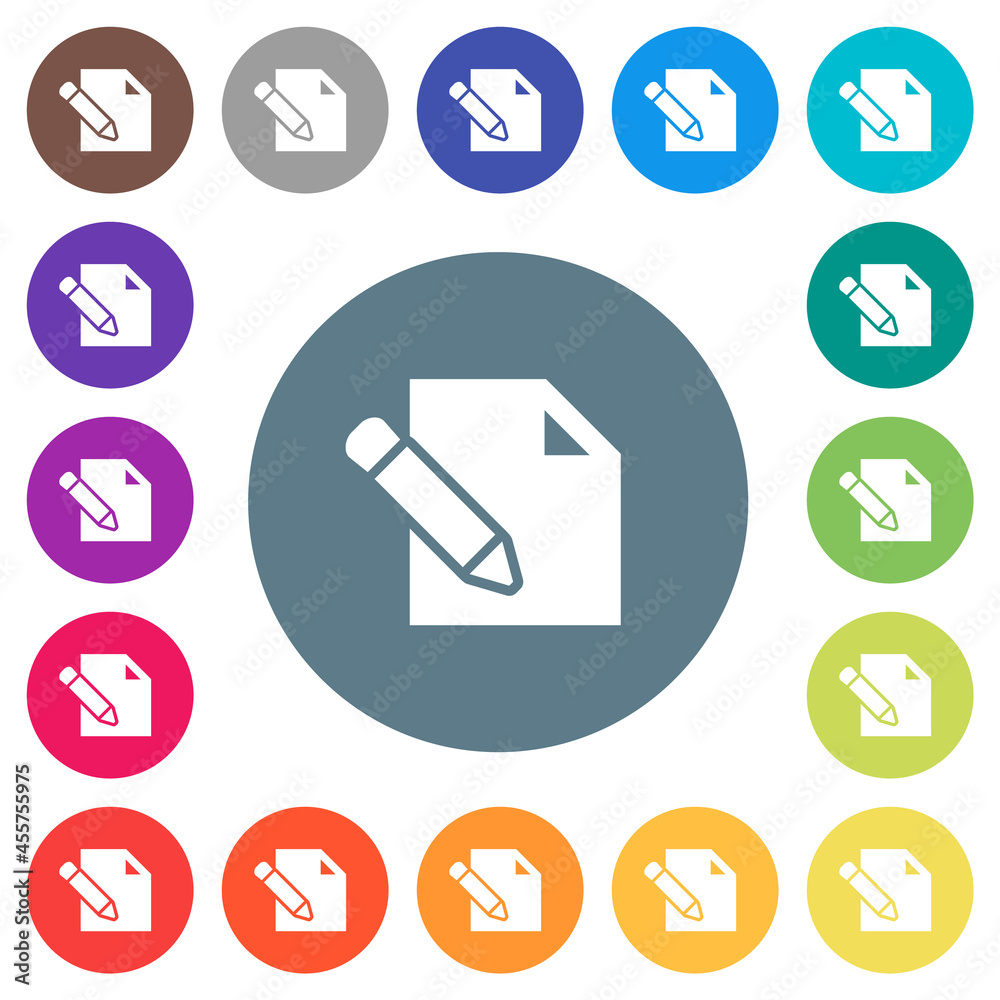Edit with pencil solid flat white icons on round color backgrounds Edit with pencil solid flat white icons on round color backgrounds