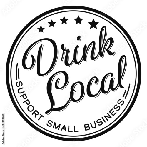 Drink Local badge - brewery icon - bars and brewery graphics - support small business - Distillery icon - Independent 