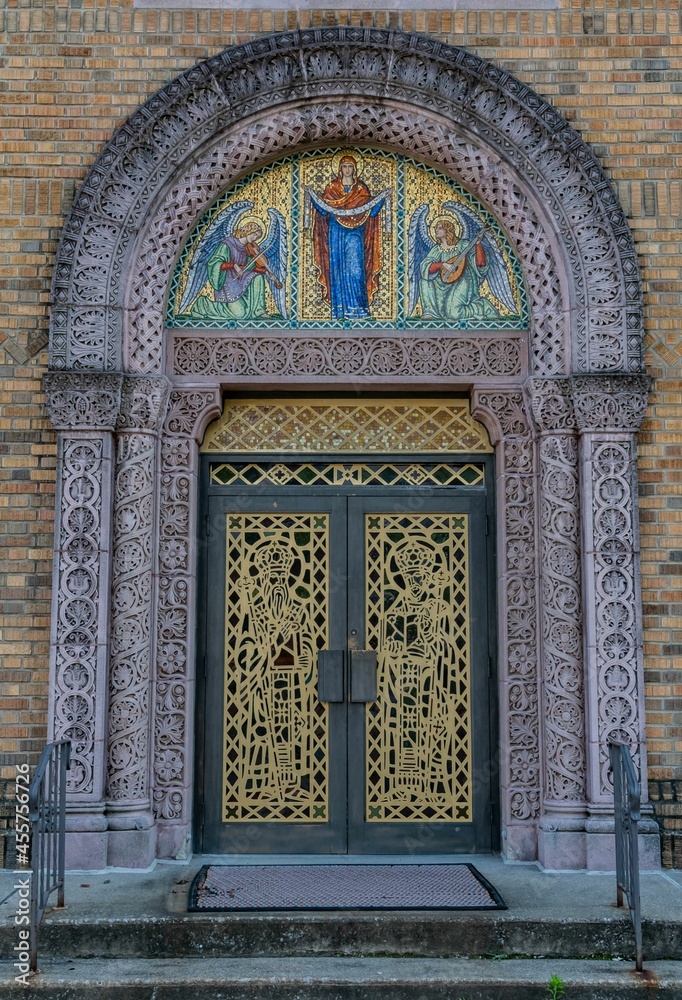 The Doorway of St. Marys Greek Catholic Church, Johnstown, Pennsylvania, USA