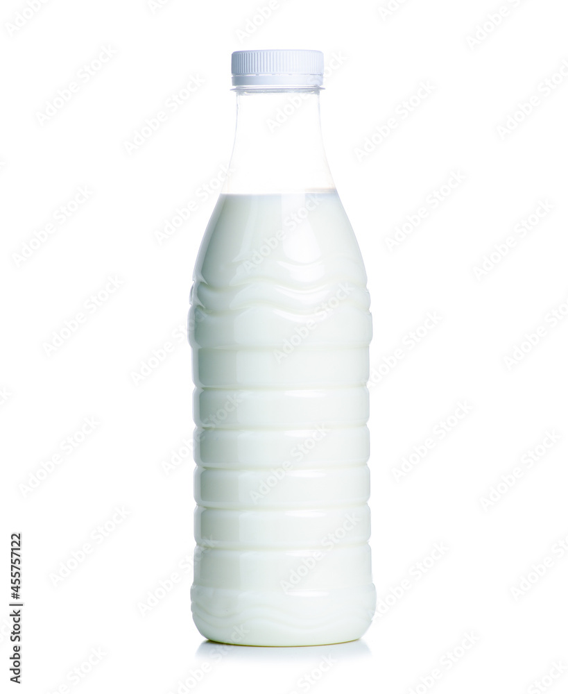 Plastic bottle of milk on white background isolation Plastic bottle of milk on white background isolation