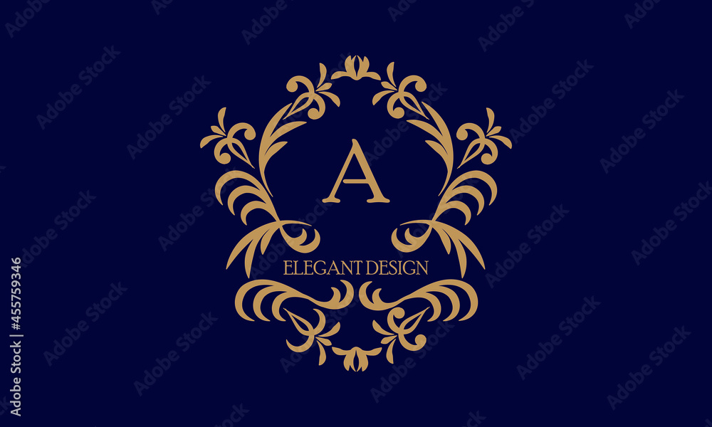 Exquisite monogram template with the initial letter A. Logo for cafe, bar, restaurant, invitation. Elegant company brand sign design. Exquisite monogram template with the initial letter A. Logo for cafe, bar, restaurant, invitation. Elegant company brand sign design.