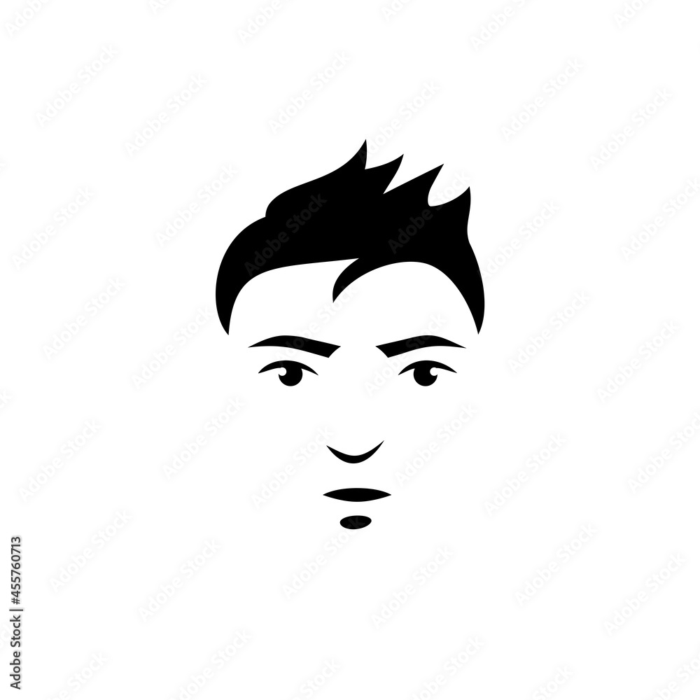 Man Face Icon Isolated on white background Man Face Icon Isolated on white background