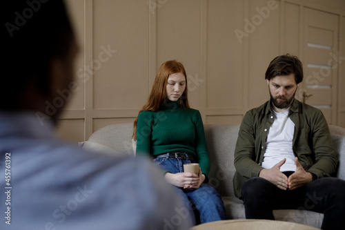 Disappointed couple at first meet with psychologist  photo