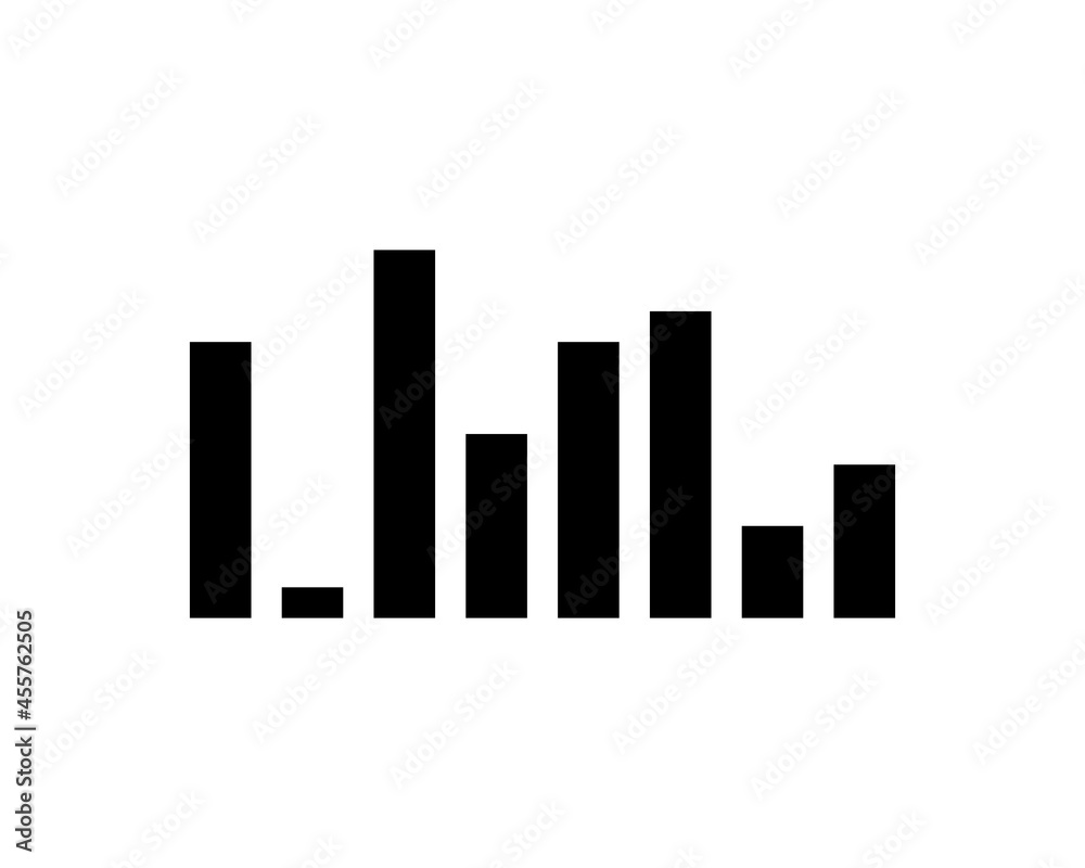 Music sound wave. Music bars icon. Vector illustration. Flat design style. Equalizer bar icon. Music mixer. Sound bar icon. Sound waves