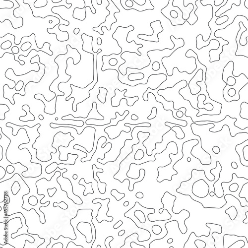 Geometric vector pattern. Black and white linear curves background. Topographic and geographic curves outline design. Mapping texture.