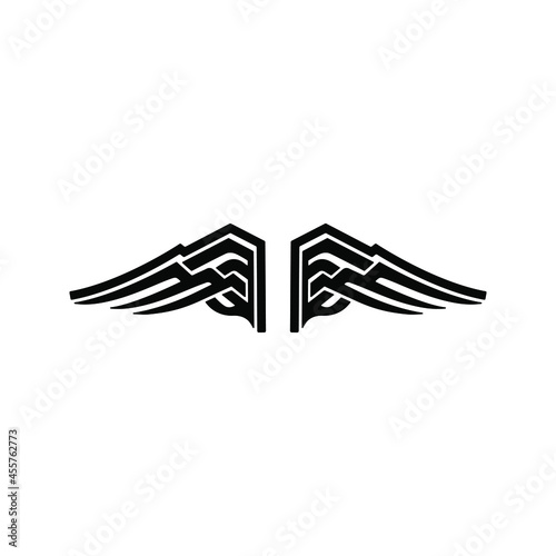 Angel wings icon vector. fly illustration sign collection. pilot symbol. wings logo.