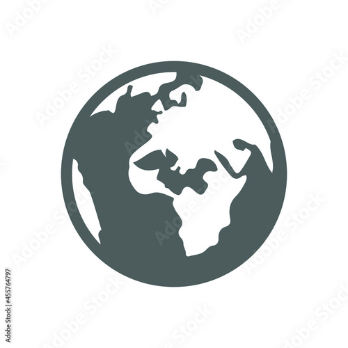 Earth icon. Gray vector design.