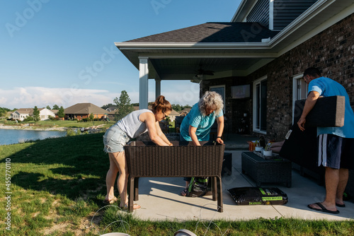 Working in the garden on a summer day.  photo