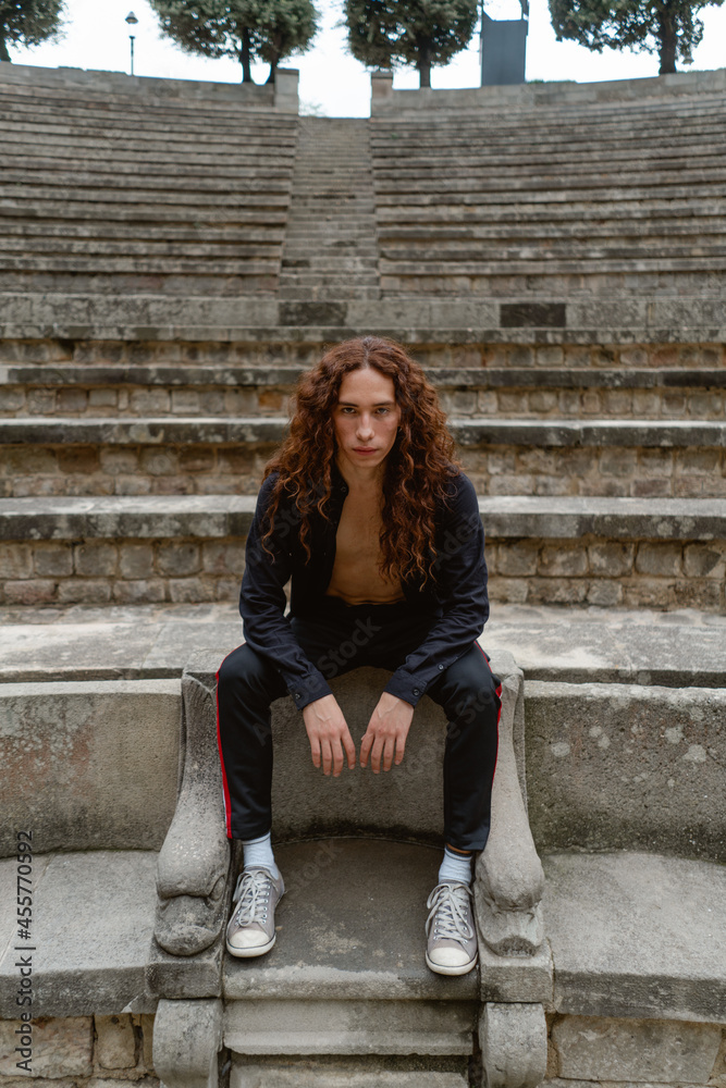 Outdoor portrait of androgynous man Outdoor portrait of androgynous man